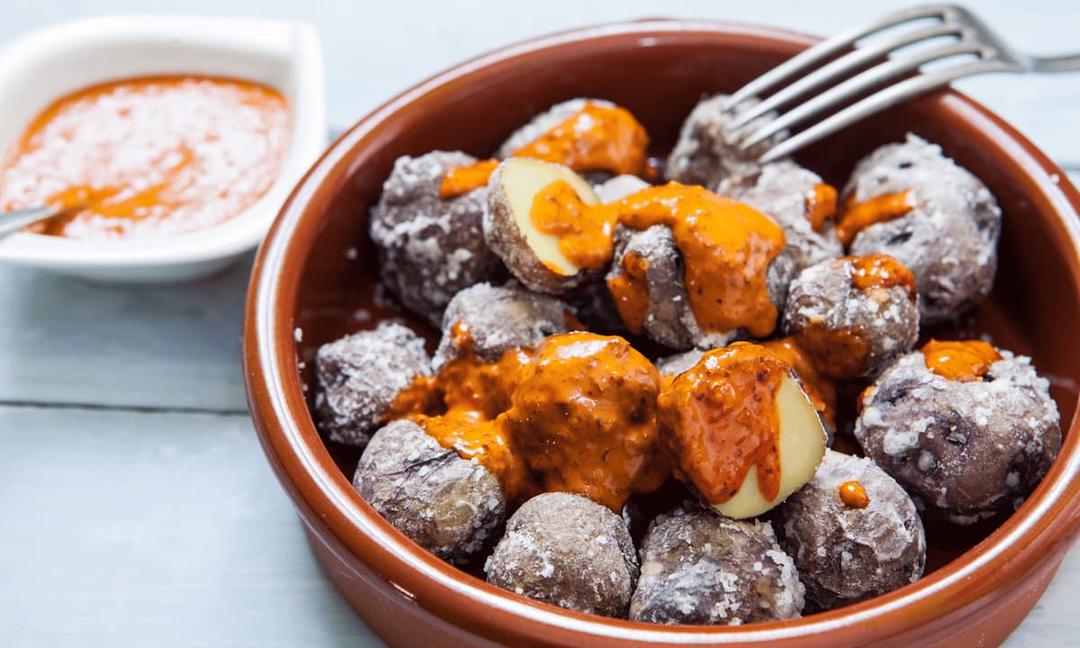 Papas arrugadas con mojo — classic Canarian dish